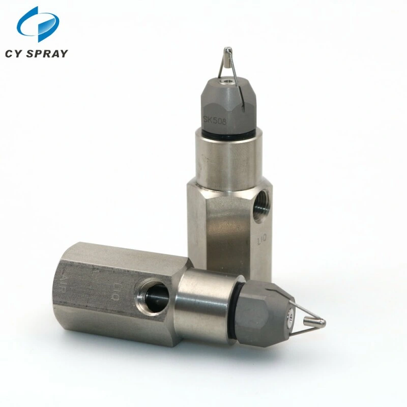 Stainless Steel Air Atomizing Spray Ultrasonic Dry Mist Nozzle 1/4 60 Degree Water Atomizer Ultrasonic Spray Nozzle